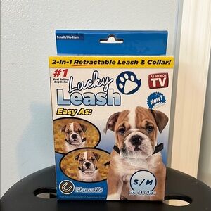 NWT Lucky Leash 2-in-1 Retractable Leash & Collar | Small/Medium (10-35 lbs)
